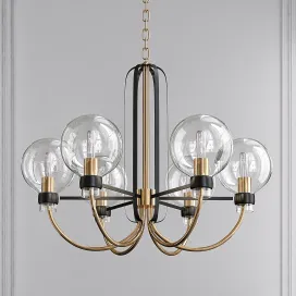 Bauhaus Bronze Satin Brass Light Chandelier